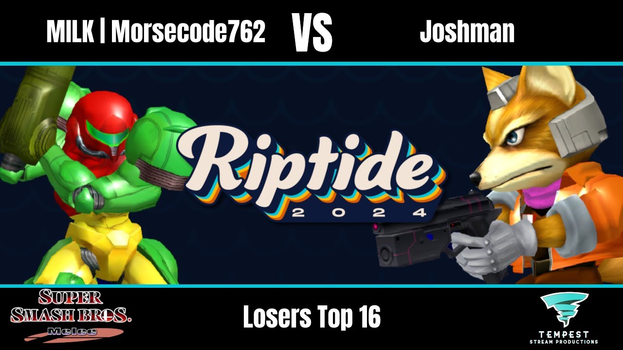 MILK | Morsecode762 (Samus) vs Joshman (Fox) - Melee Losers Top 16 - Riptide 2024