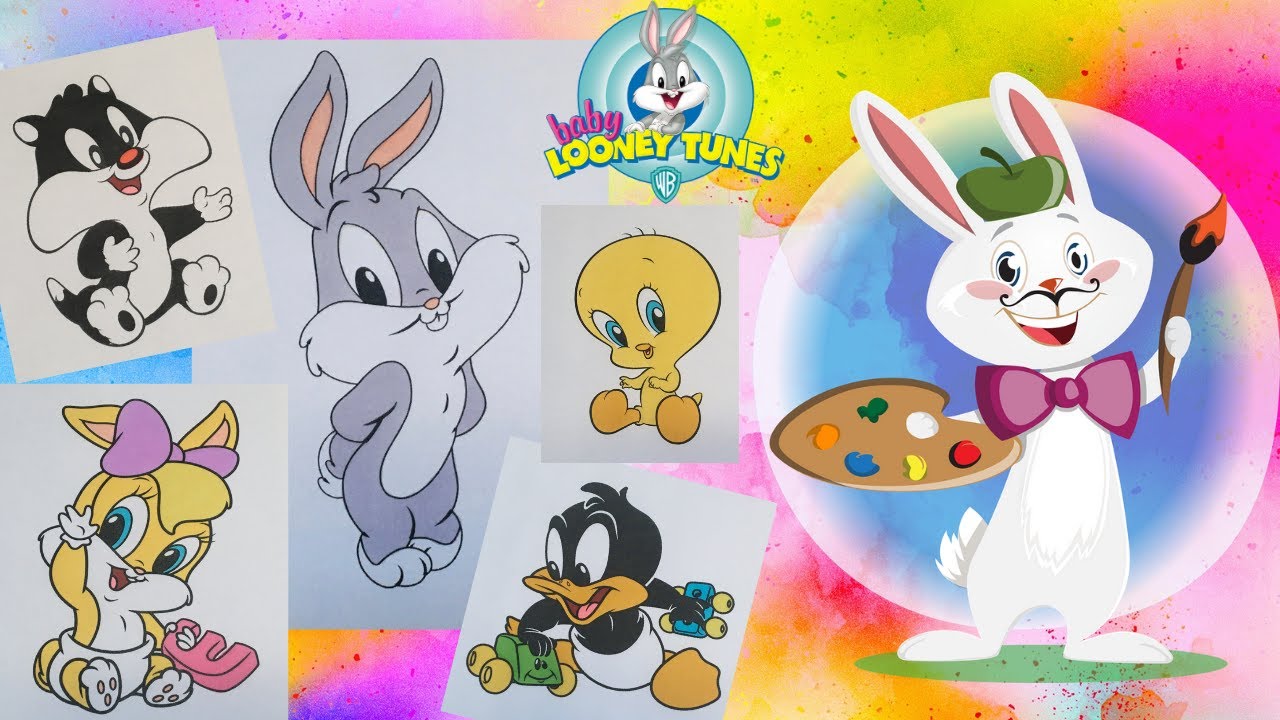 Colorare Baby Looney Tunes Bugs Daffy Lola _ Coloring Baby Looney Tunes with Markers | LET'S COLOR