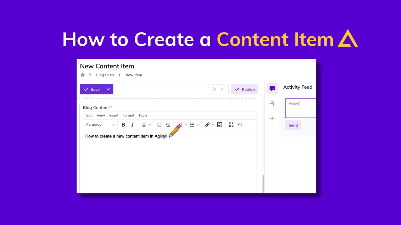 How To Create Content Items in Agility CMS