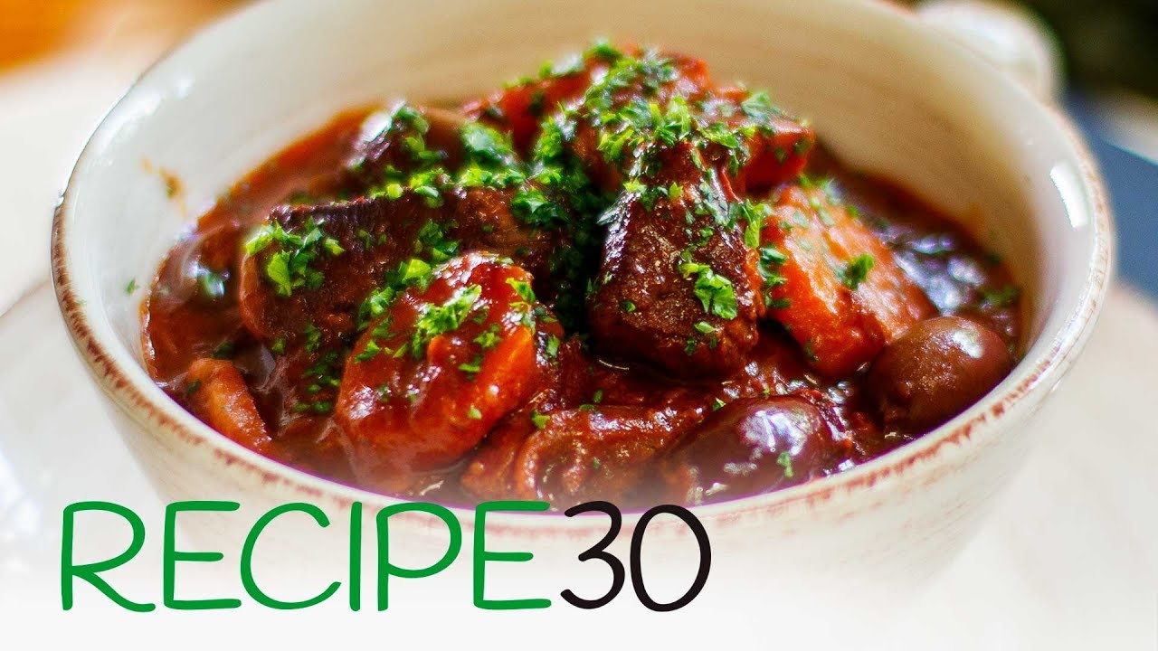 Slow Cooked Rich Beef Stew known as Daube Provencale