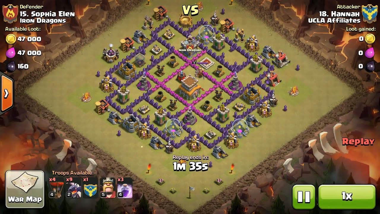 Clash of Clans TH7 vs TH8 Dragon & Balloon (Dragloon) Clan War 3 Star Attack