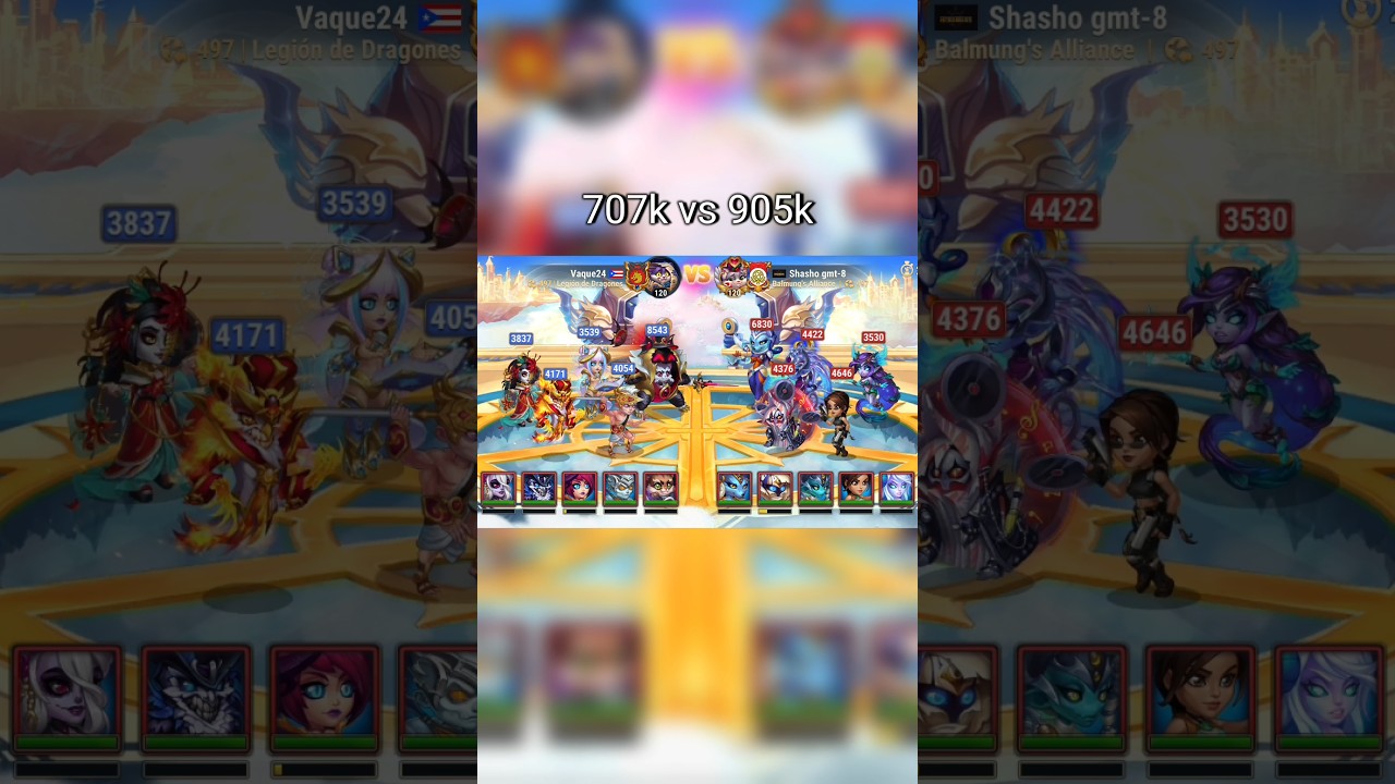 Hero Wars: 707k vs 905k (top50) #herowarsalliance #herowarsgameplay #herowarsalliancegameplay