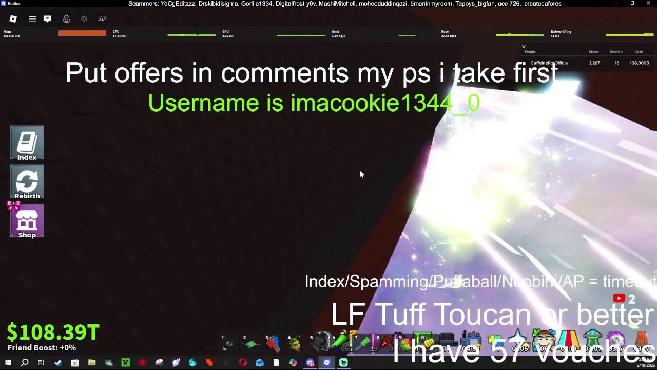 Trading and Indexing with viewers in chat