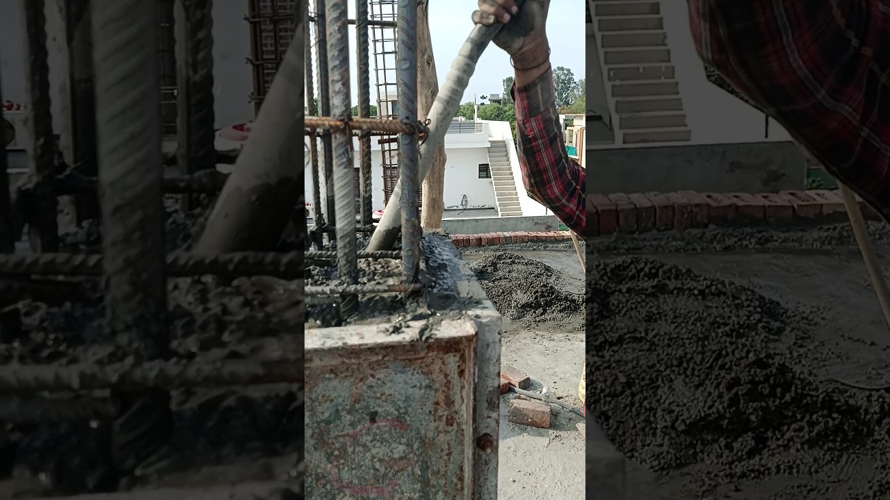 how to use vibrator in pillar #construction