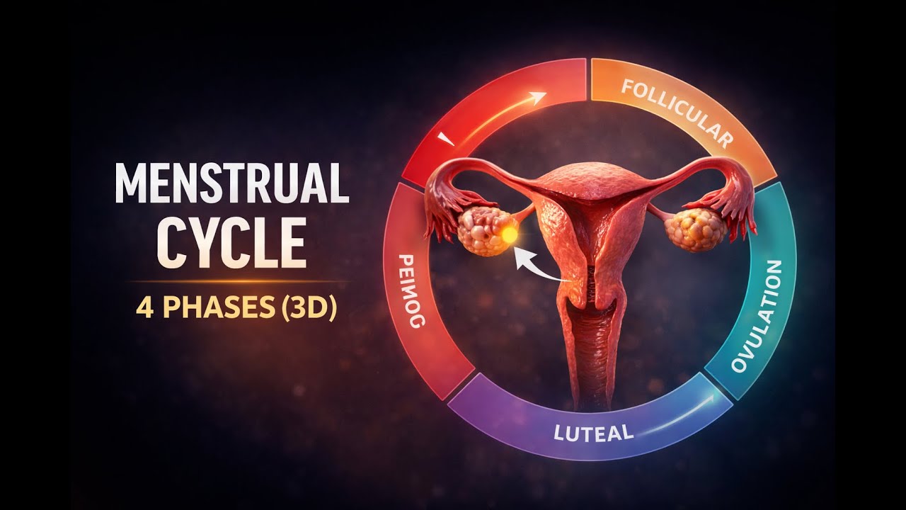 How the Menstrual Cycle Works (3D) | The 4 Phases Explained