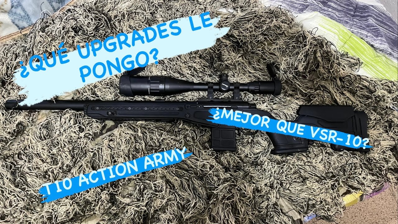 ¿Qué upgrades le pongo a mi sniper en airsoft? T10 Action army JAE-700 review y pase de crono