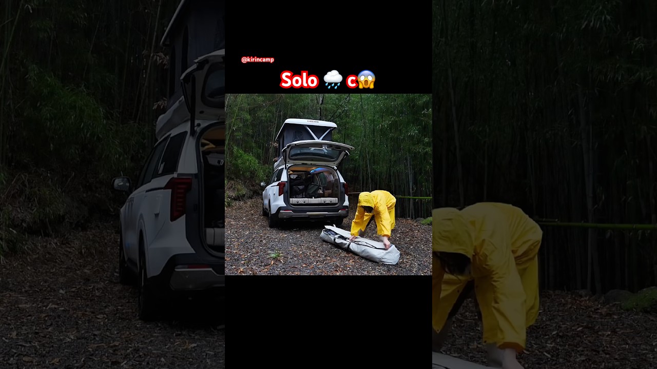 Ultimate Rain Camping Solo Girl with Caravan Tent ⛺ #RainCamping #SoloCamping #CaravanLife #camping