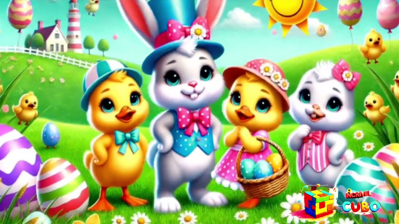 Música para Crianças | Desenho animado Infantil | O Patinho Amarelo e o Coelhinho da Páscoa !