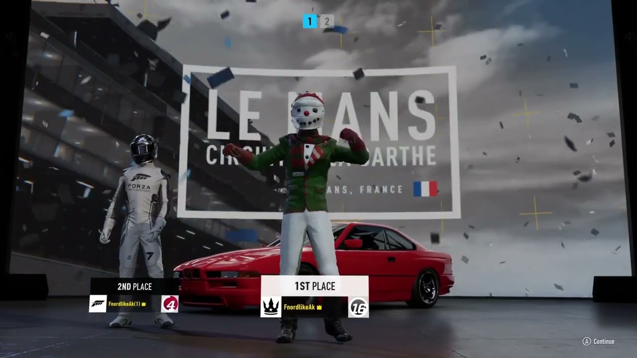 Forza Motorsports 7 split screen with Aiden