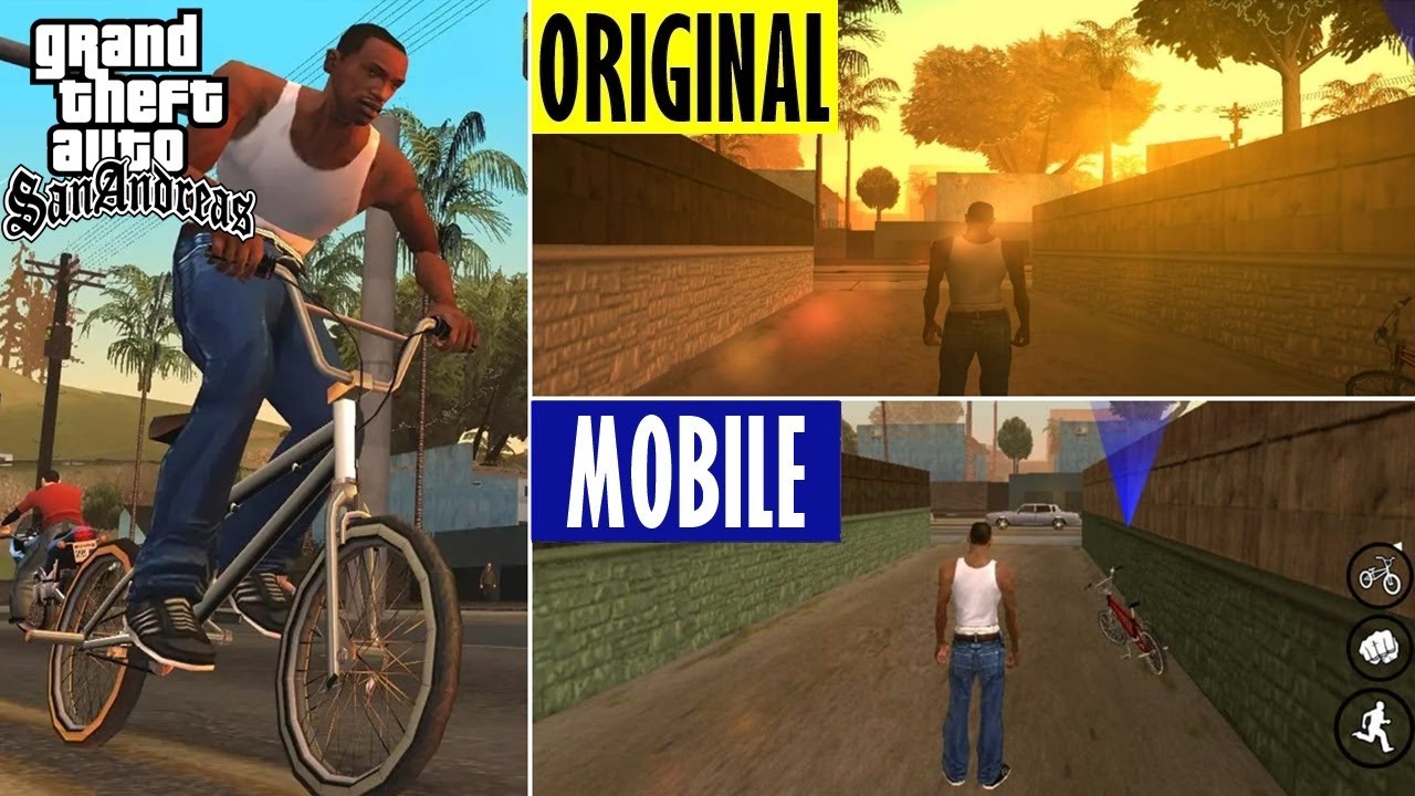 AS DIFERENÇAS DO GTA SAN ANDREAS (original / Mobile)