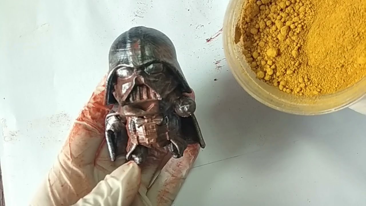 Pintar piezas impresas en 3D imitando hierro oxidado