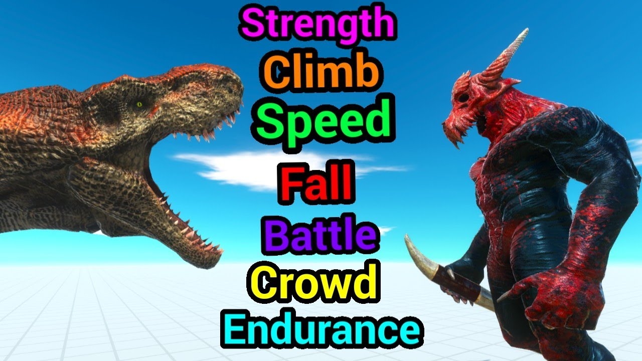 Battle ability T-rex vs Kozarog animal revolt battle simulator