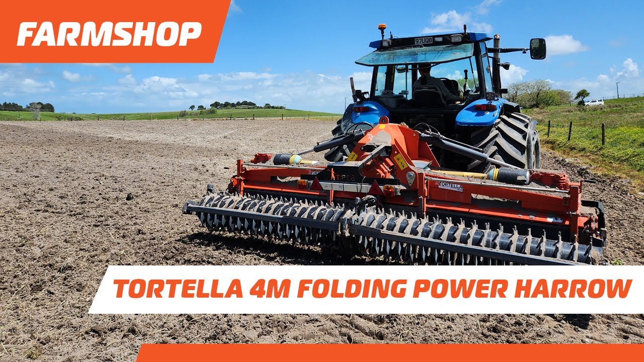 Power Harrows in NZ doing what they love   Tortella 4m Folding Power Harrow