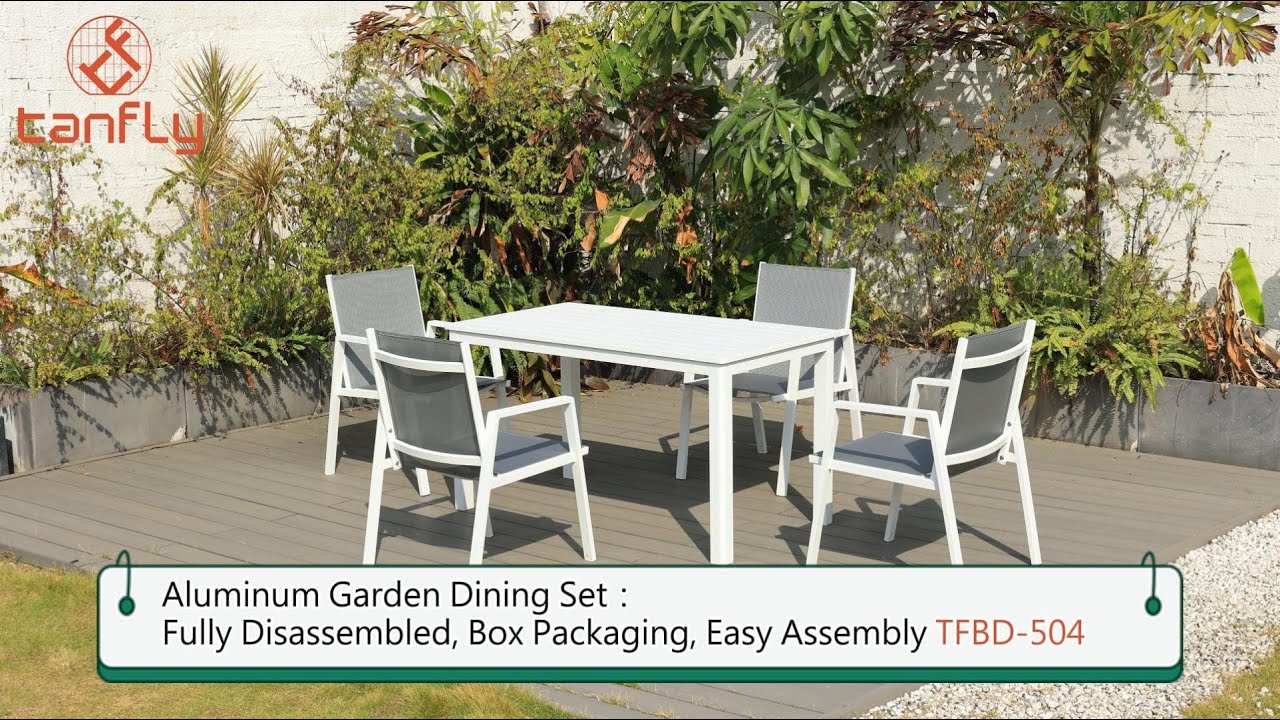 Aluminum Garden Dining Set :Fully Disassembled, Box Packaging, Easy Assembly TFBD-504