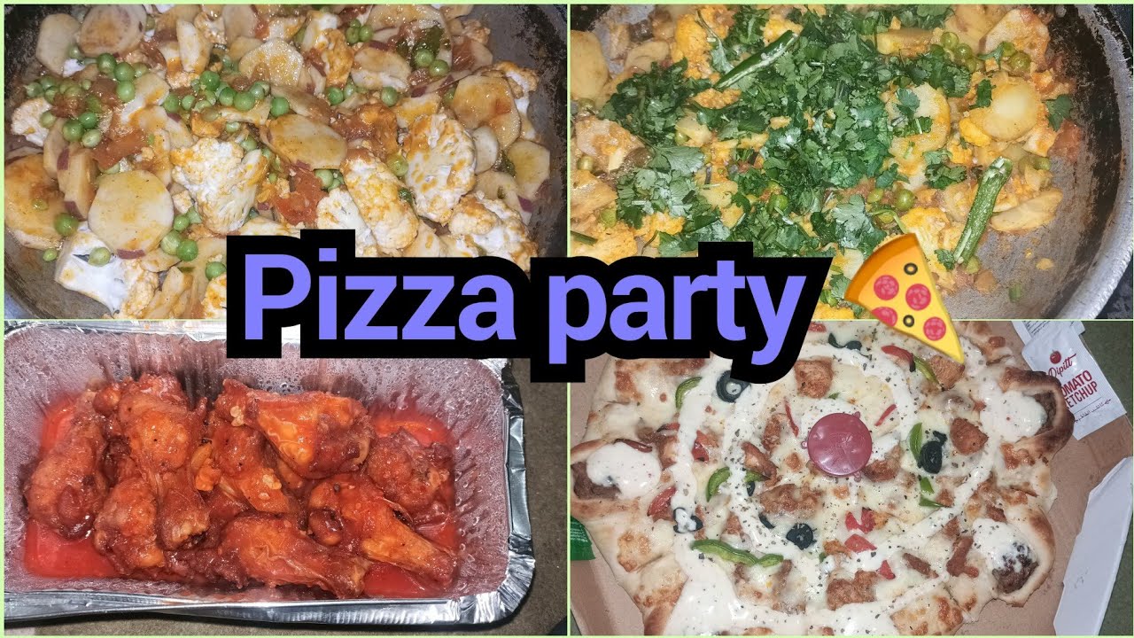 Pizza party 🍕, mix vegetables recipe 