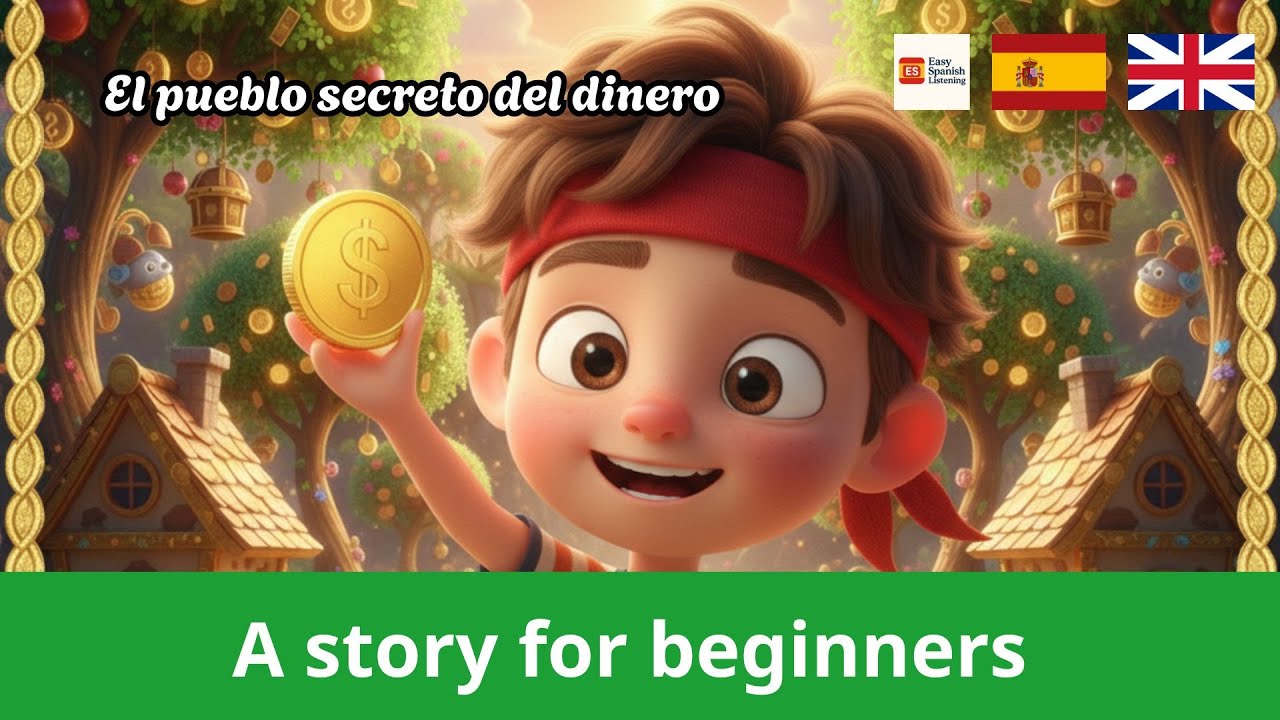 LEARN SPANISH with Simple Story for beginners (A1-A2) – El pueblo secreto del dinero