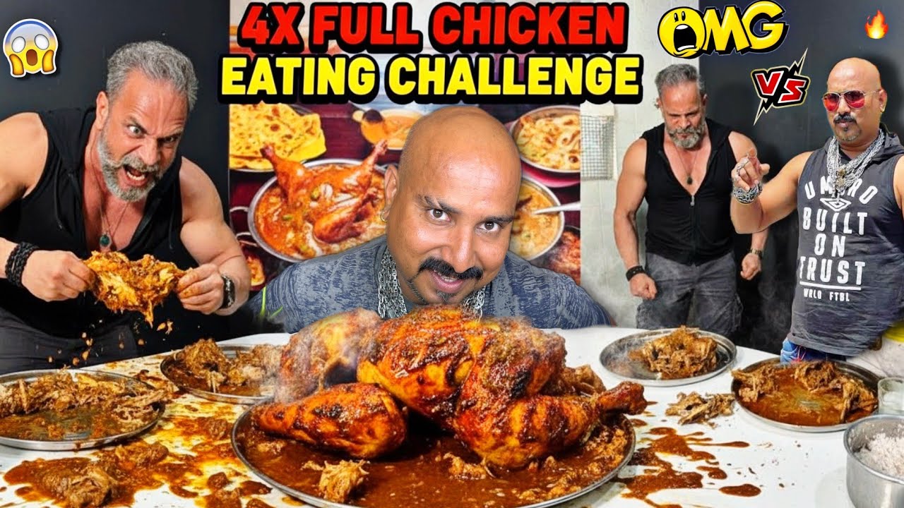 4X Full Chicken Eating Challenge 😍
