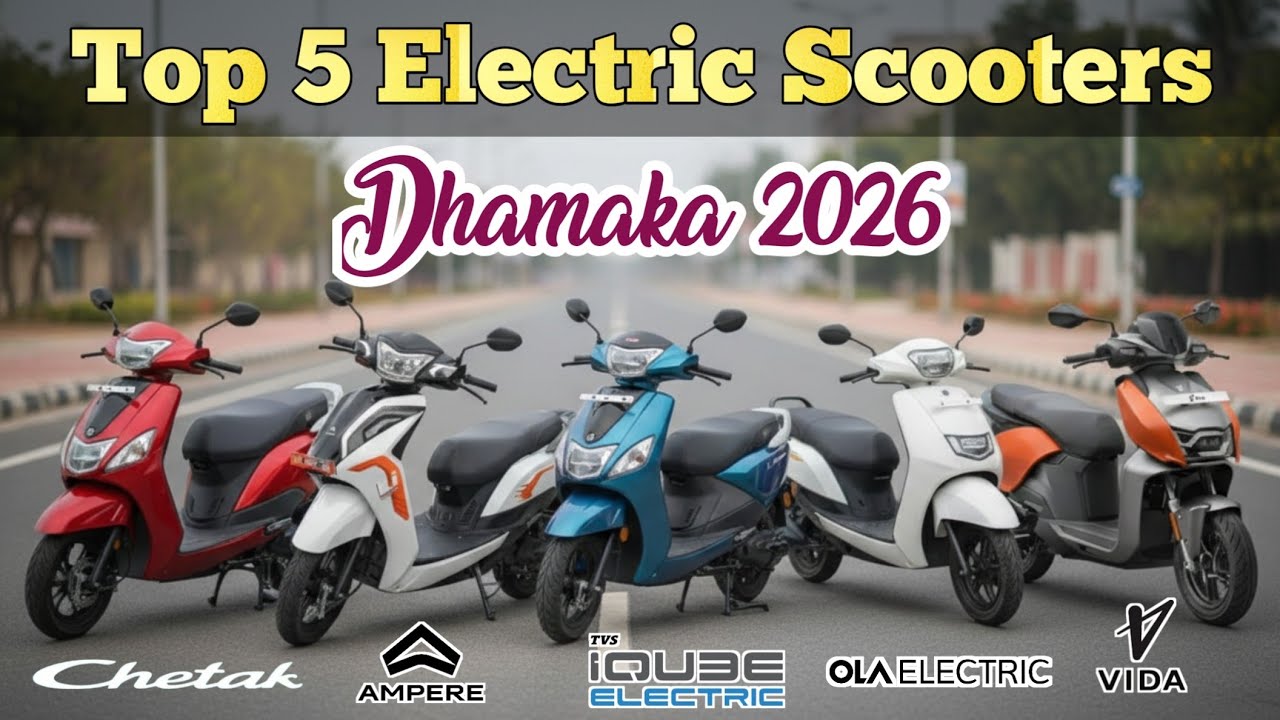 Top 5 Best Electric Scooters in India 2026 with Price | Removable Long Battery Life & Motor