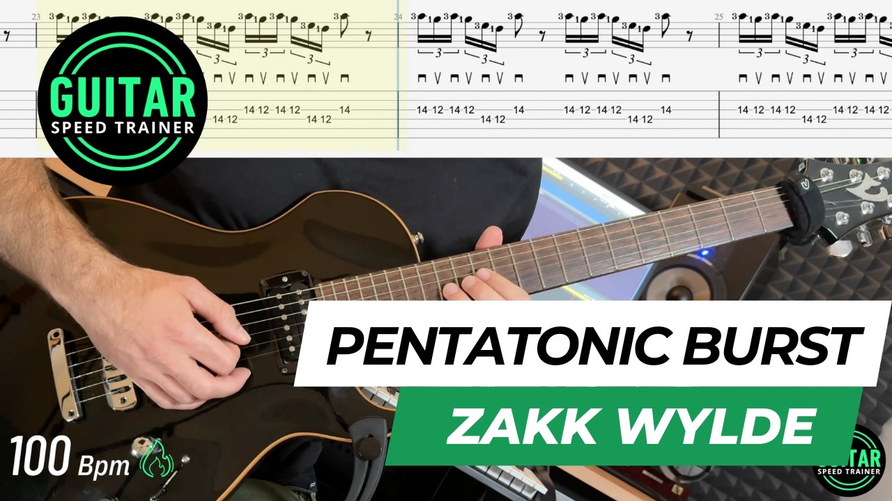 Zakk Wylde Pentatonic Speed Burst &ndash; Shred Play-Along in A Minor (60&ndash;110 BPM)