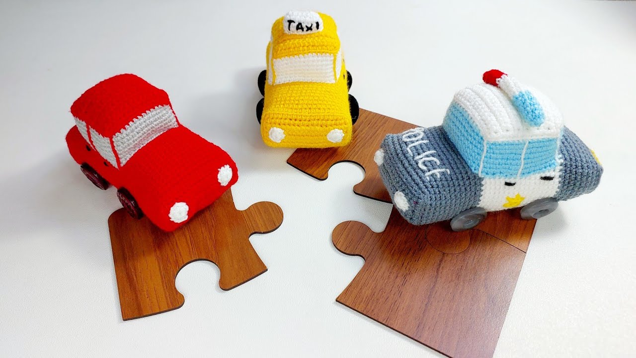 آموزش قلاب بافی سه مدل ماشین ساده و مبتدی_پارت اول/crochet amigurumi cars