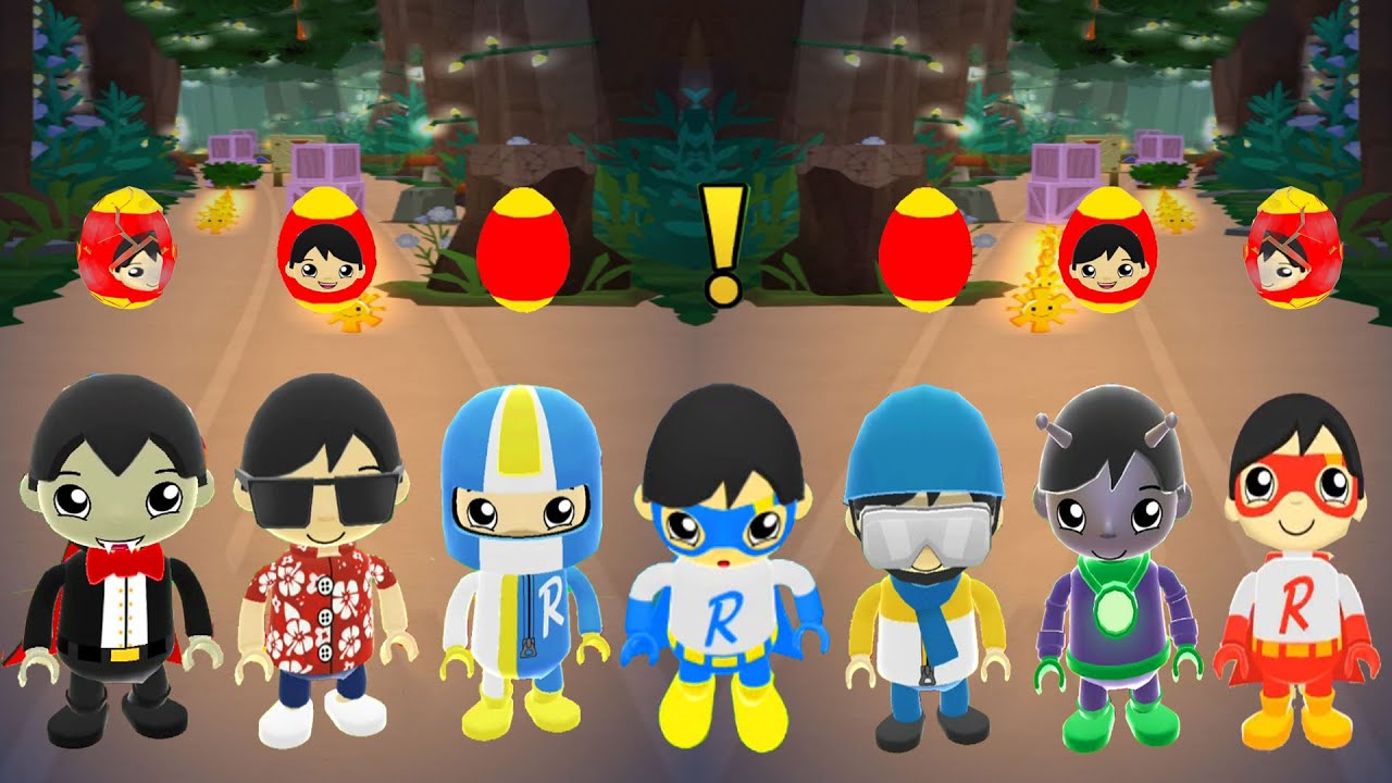 TAG WITH RYAN ALL SUPER CARS ALL SUPER CHARACTERS UNLOCK WITH MYSTERIOUS EGG SURPRISE