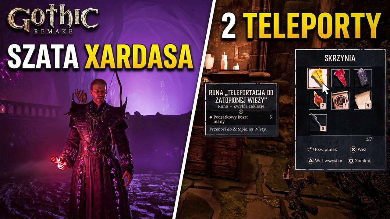 GOTHIC REMAKE PL | JAK ZDOBYĆ NAJLEPSZĄ SZATE MAGICZNĄ ORAZ 2 UKRYTE TELEPORTY! (PORADNIK)