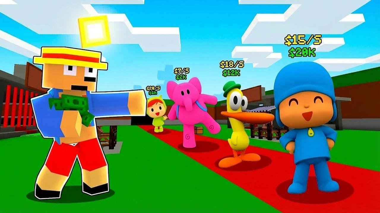 Pocoyo and Friends Show Up in STEAL a BRAINROT in Minecraft!