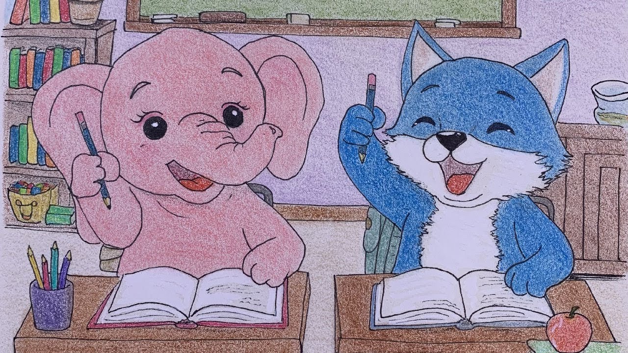 🧸✏️📓 A l'école avec Dadoune et Hanou - FANORIA - ASMR - Draw & Music 🎶