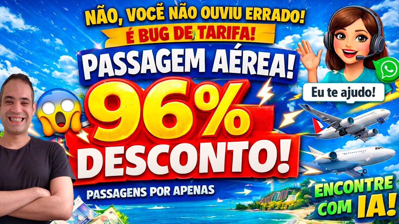 ✈️ ATÉ 96% DE DESCONTO nas Passagens GOL, Azul e LATAM 😱 | IA Encontrando Passagens Baratas