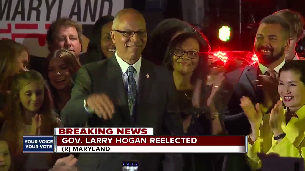 Gov. Larry Hogan addresses crowd following re-election
