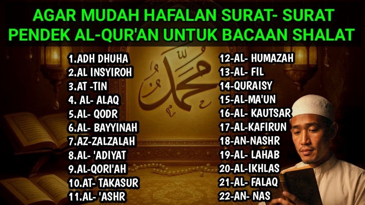 HAFALAN SURAT SURAT PENDEK UNTUK BACAAN SHOLAT | LANTUNAN MERDU DAN MENENANGKAN