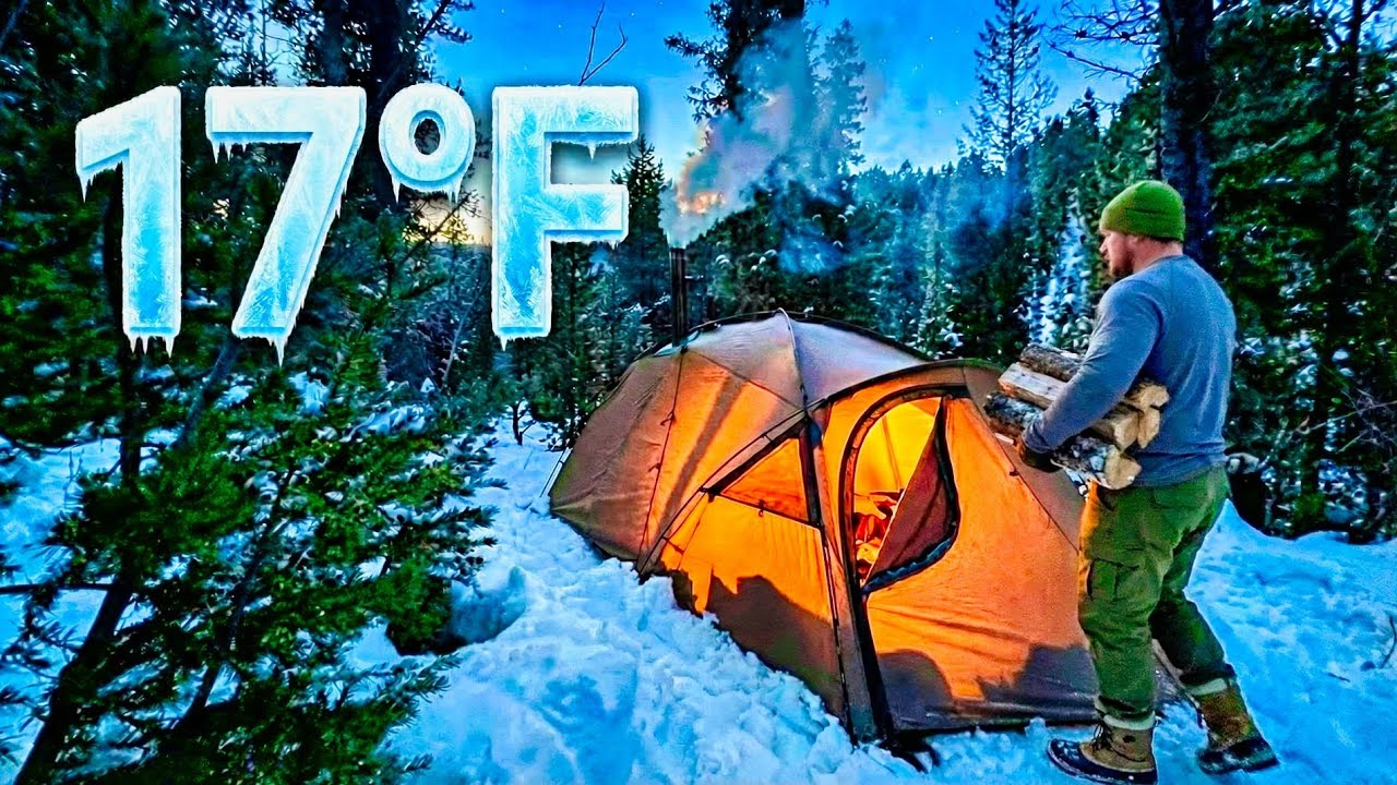Solo Winter Camping in Extreme Cold | Naturehike Hot Tent Test