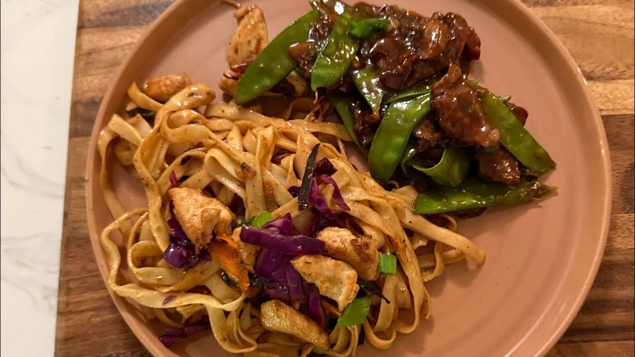 Beef Stir Fry and Chicken Lo Mein