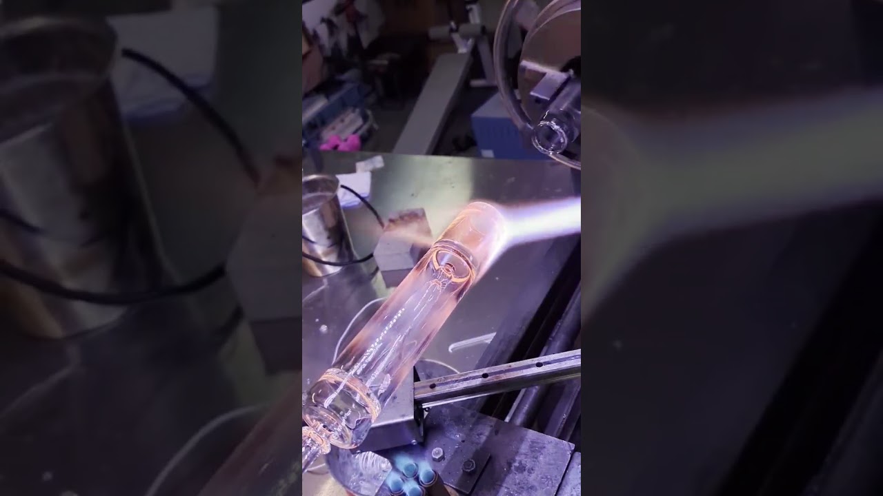 flaring a foot #glassblowing #glass #glassart #handmade #lathe #glasslathe #canada  #funktionglassco
