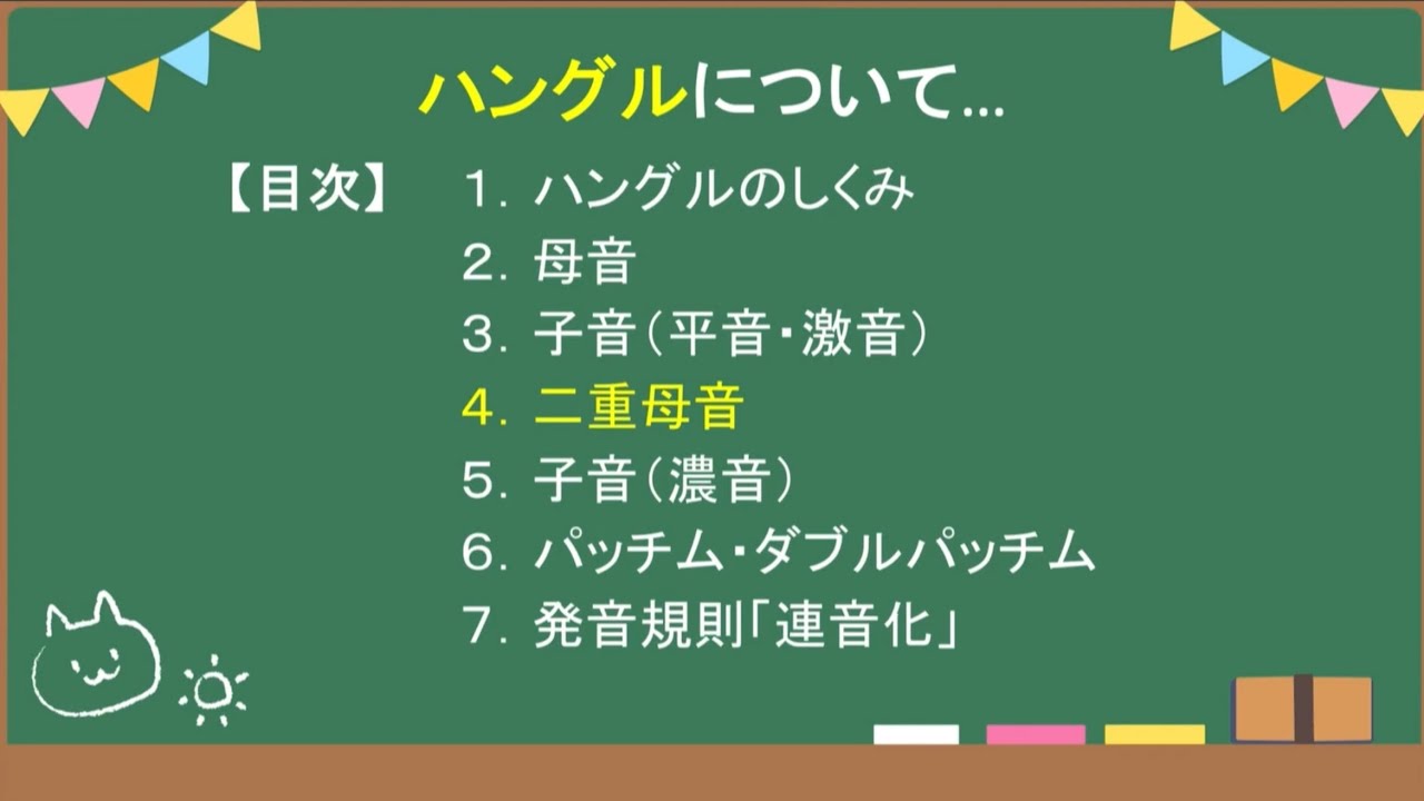 韓国語基礎【李先生のハングル③】二重母音、子音(濃音)