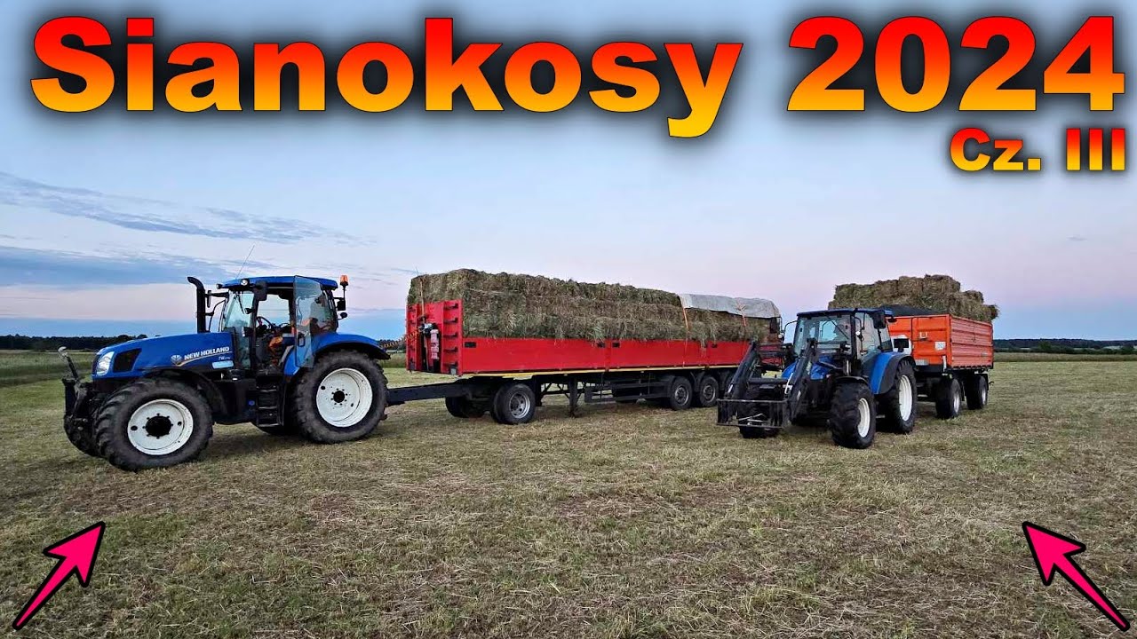 Sianokosy 2024 cz. III | Prasowanie i załadunek siana na naczepę z drona |  4K |