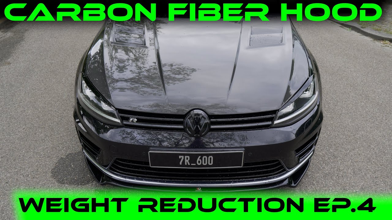 631 HP GOLF R GETS CARBON FIBER HOOD / HOW TO TAKE OFF A HOOD AND INSTALL A NEW ONE ON MK7 VW GOLF