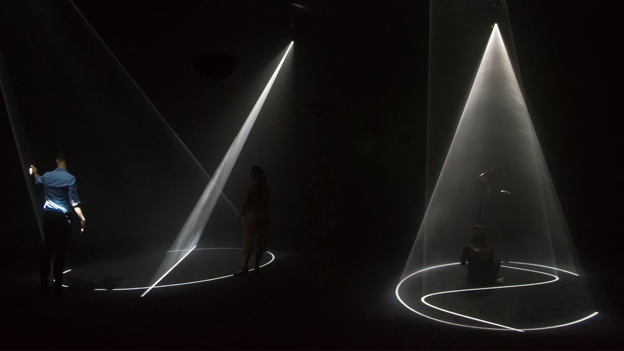 Anthony McCall introduces his light sculpture 'Crossing'