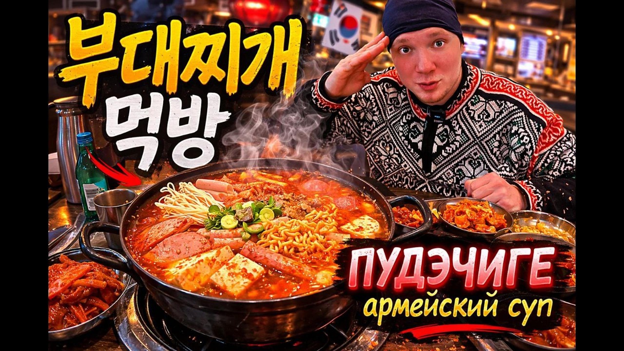 Пудэчиге — армейский суп Кореи | Mukbang в корейском ресторане