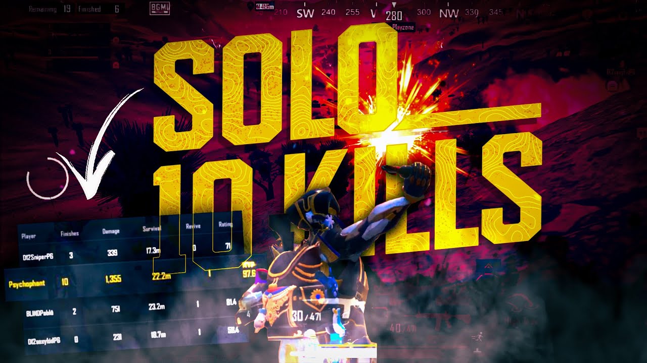 10 SOLO Kills in Tournament!😨|  Sky Esports Streamers Showdown Team Psycho Highlights