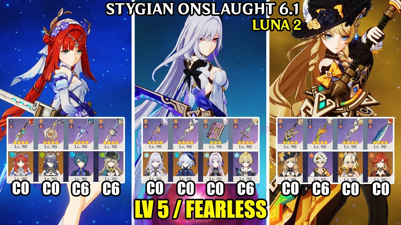 Stygian Onslaught 6.1 - Lv 5 Fearless | C0 Nilou C0 Skirk C0 Navia | Genshin Impact - Luna 2