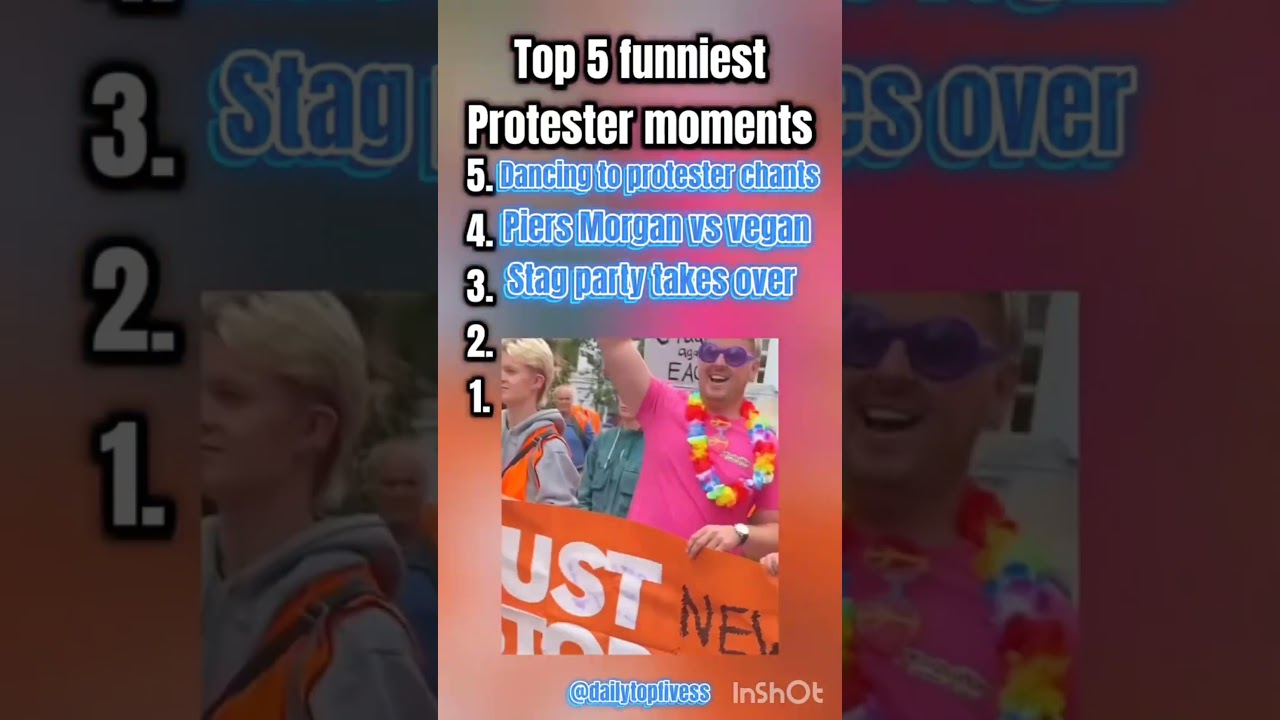 Top 5 funniest protester moments 🤣#protest #funny #oil #vegan