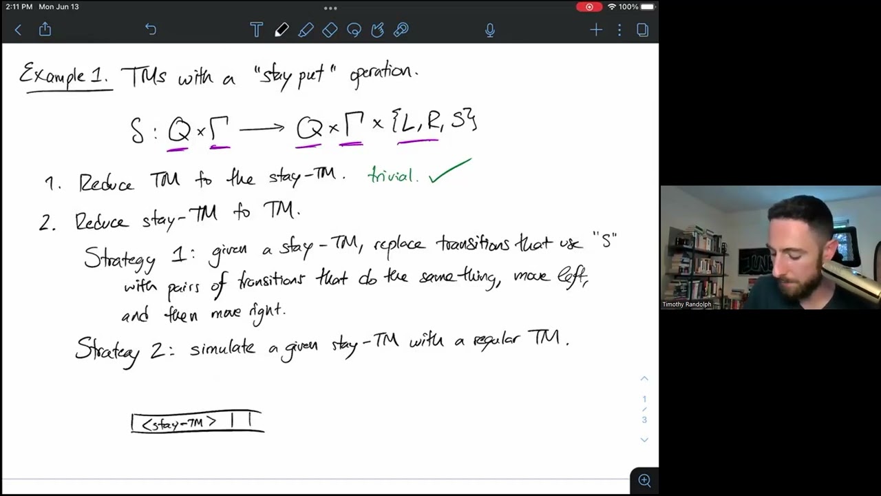 Example 6: Reducing TMs to Variant TMs