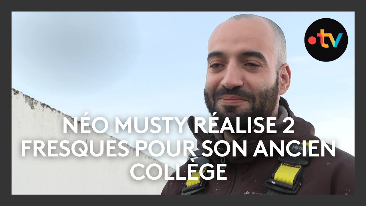 Néo Musty réalise deux fresques pour son ancien collège