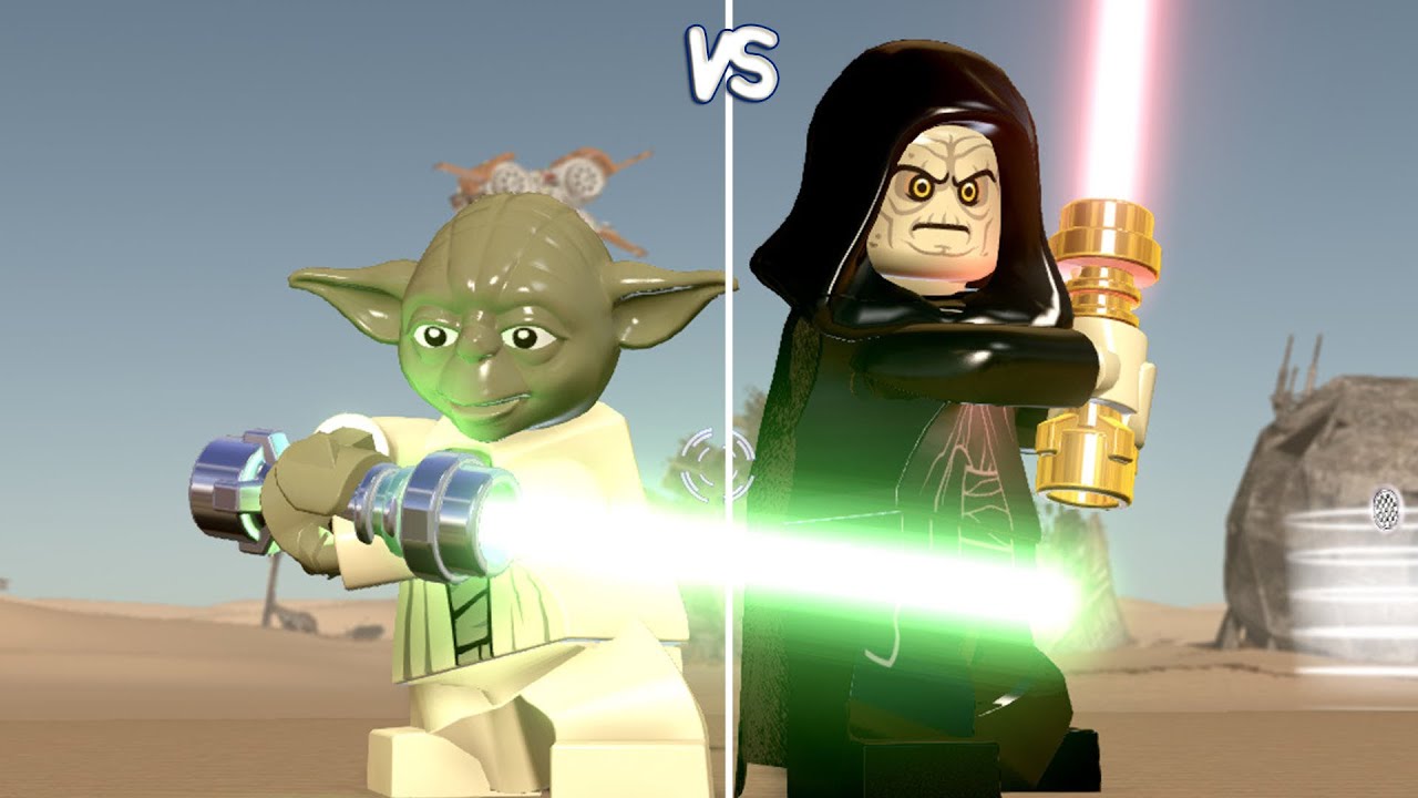 LEGO Star Wars: The Force Awakens - Yoda vs Palpatine - CoOp Fight | Free Roam Gameplay [HD]