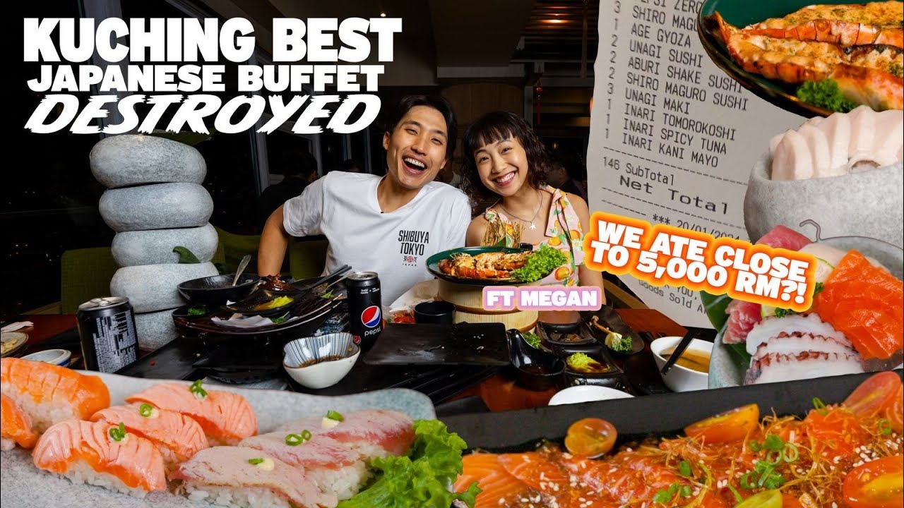 BEST UNLIMITED JAPANESE BUFFET DESTROYED! | EATING 5000RM worth of Food! | JAPANESE AYCE in Kuching!