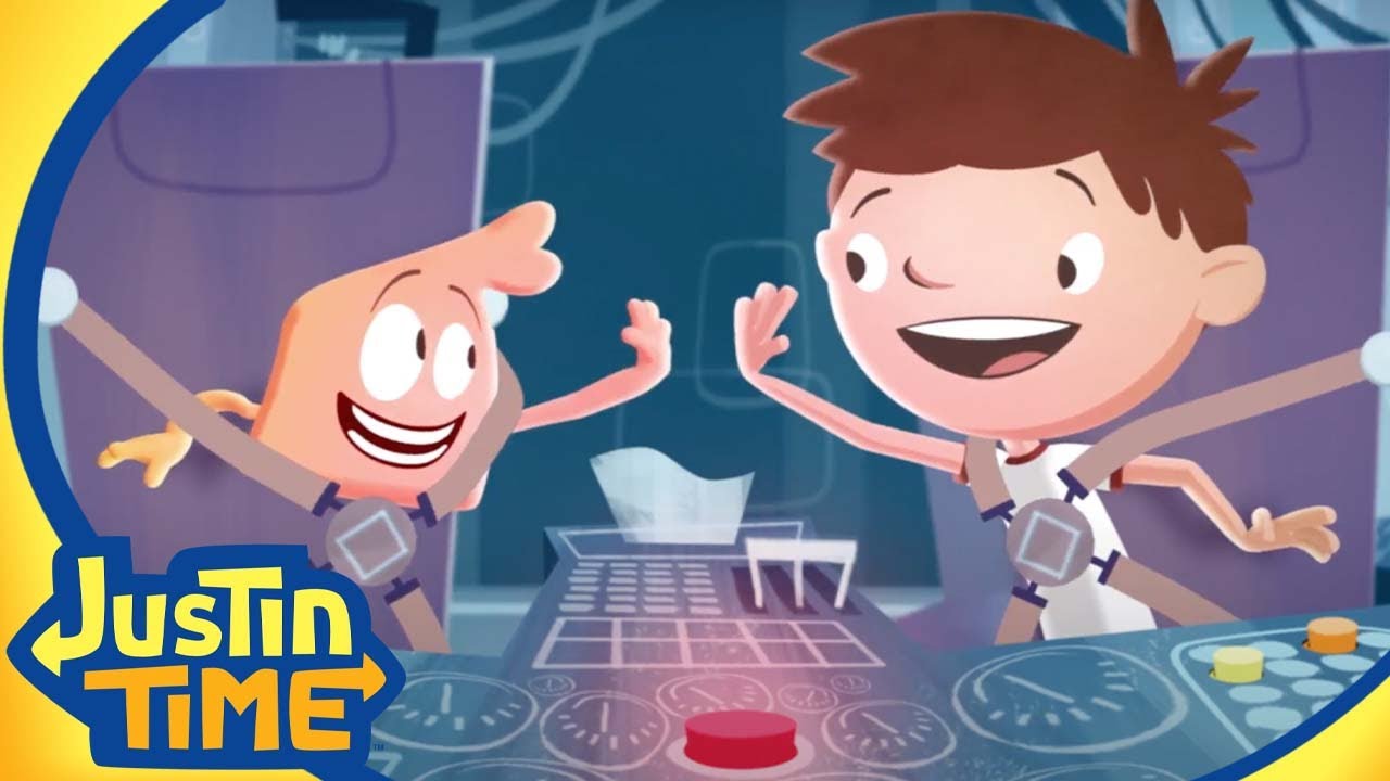 Justin and Squidgy Blast-off into Space | Justin Time Season 1