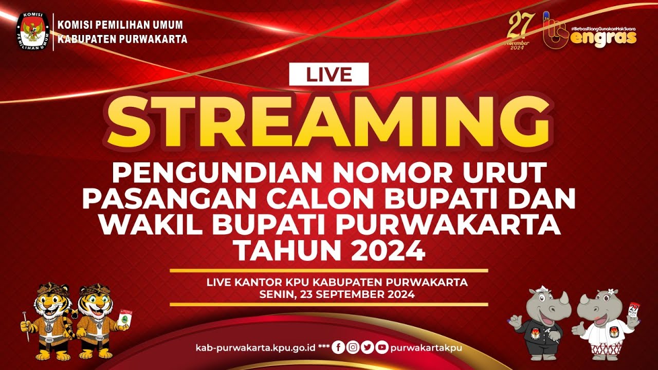 RAPAT PLENO TERBUKA PENGUNDIAN DAN PENETAPAN NOMOR URUT PASANGAN CALON BUPATI DAN WAKIL BUPATI