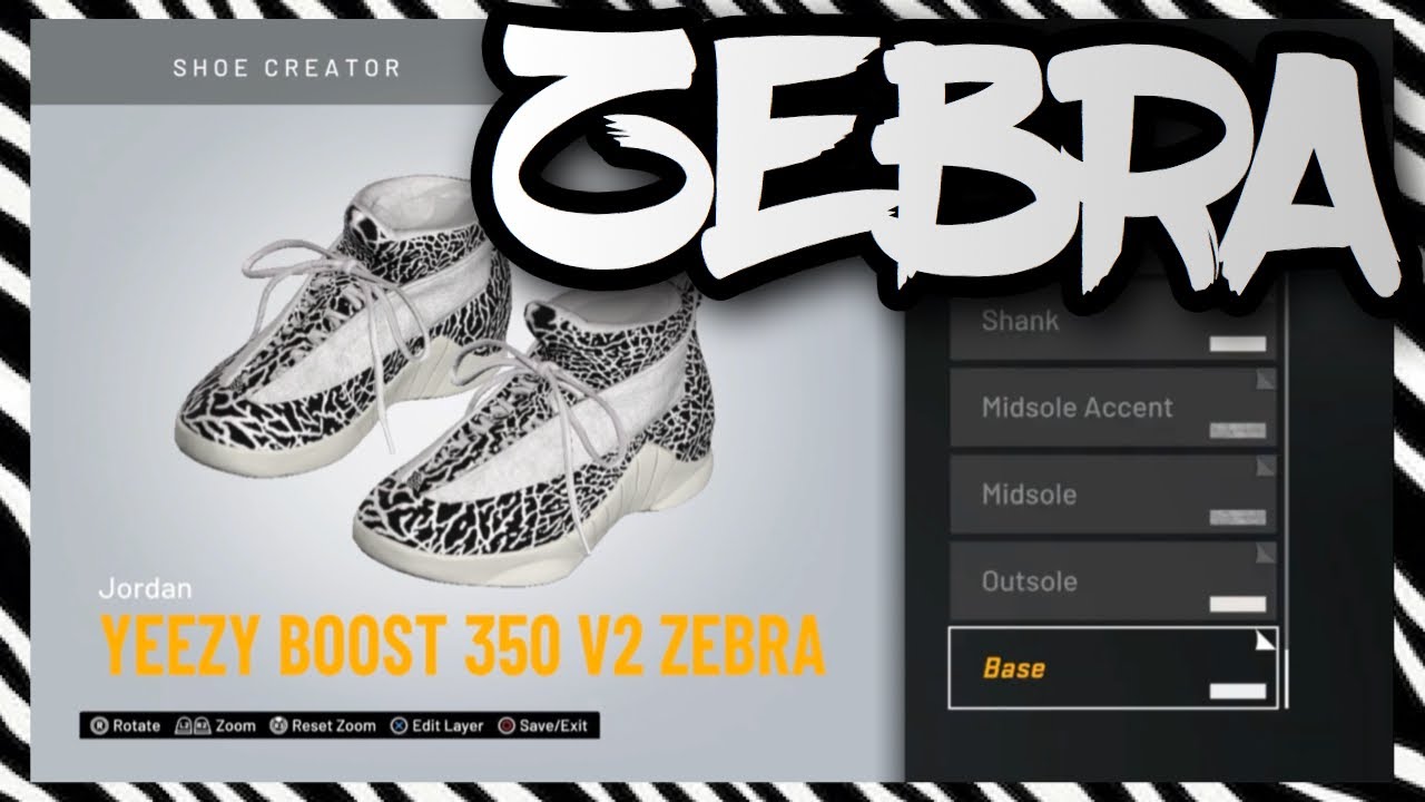 NBA 2K20 Shoe Creator - Yeezy Boost 350 V2 &ldquo;Zebra