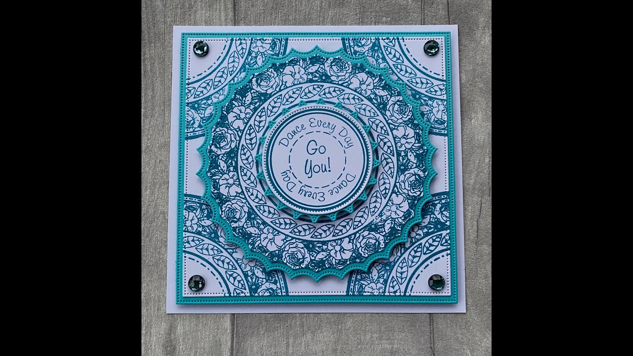 Sentimentally Yours Floral Curios Sentiment Medallion with Layered Differently Regency Squares